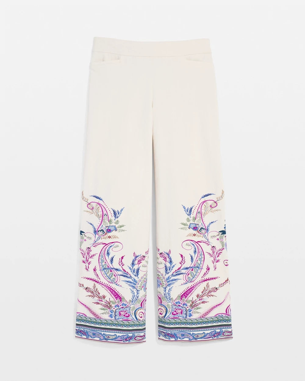 Brigitte™ Paisley Wide-Leg Cropped Pants - Chico's