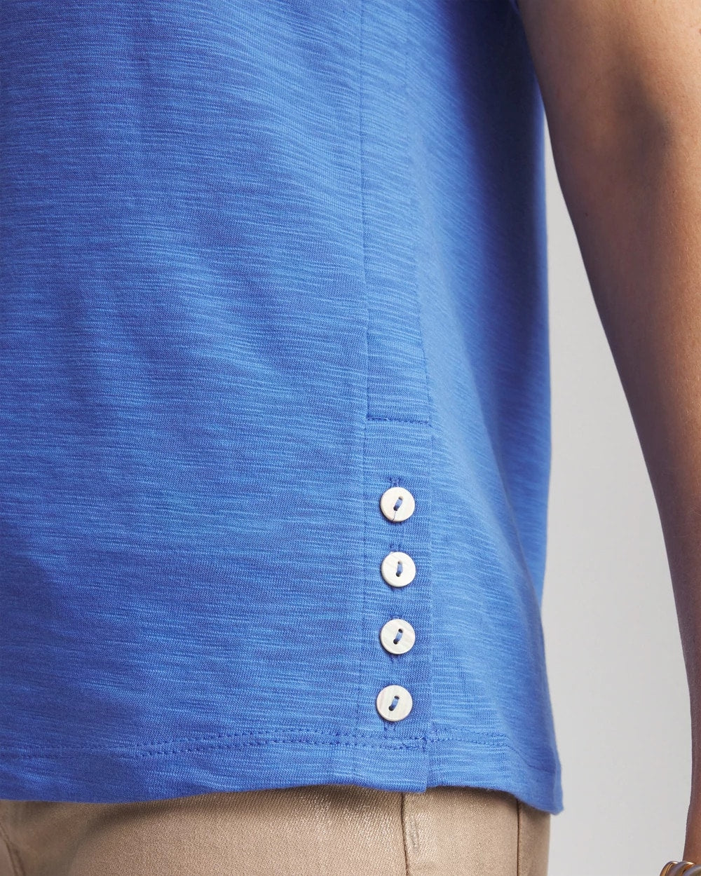 Slub Crewneck Button Tee - Chico's