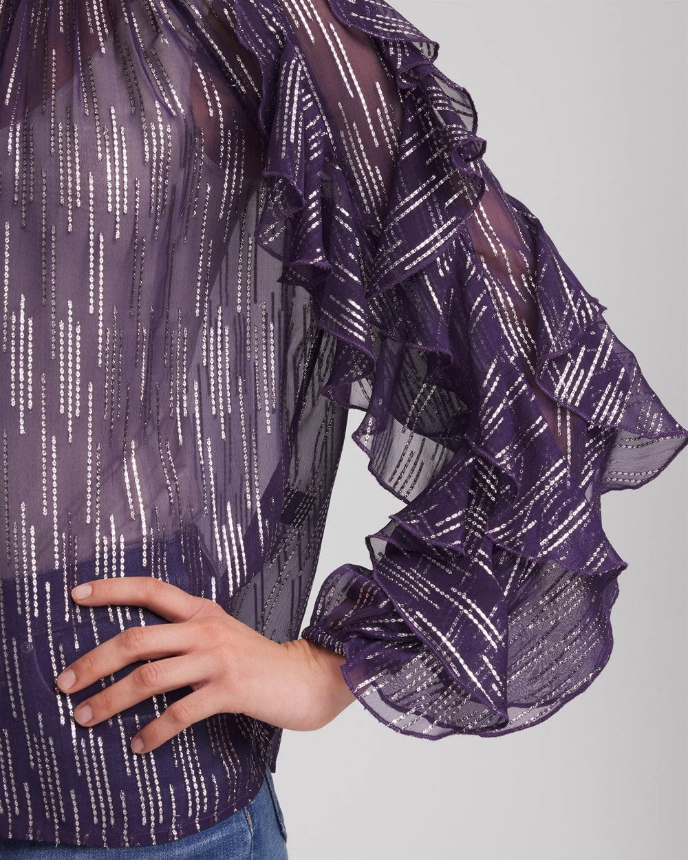 Georgette Ruffle Sleeve Blouse - Chico's