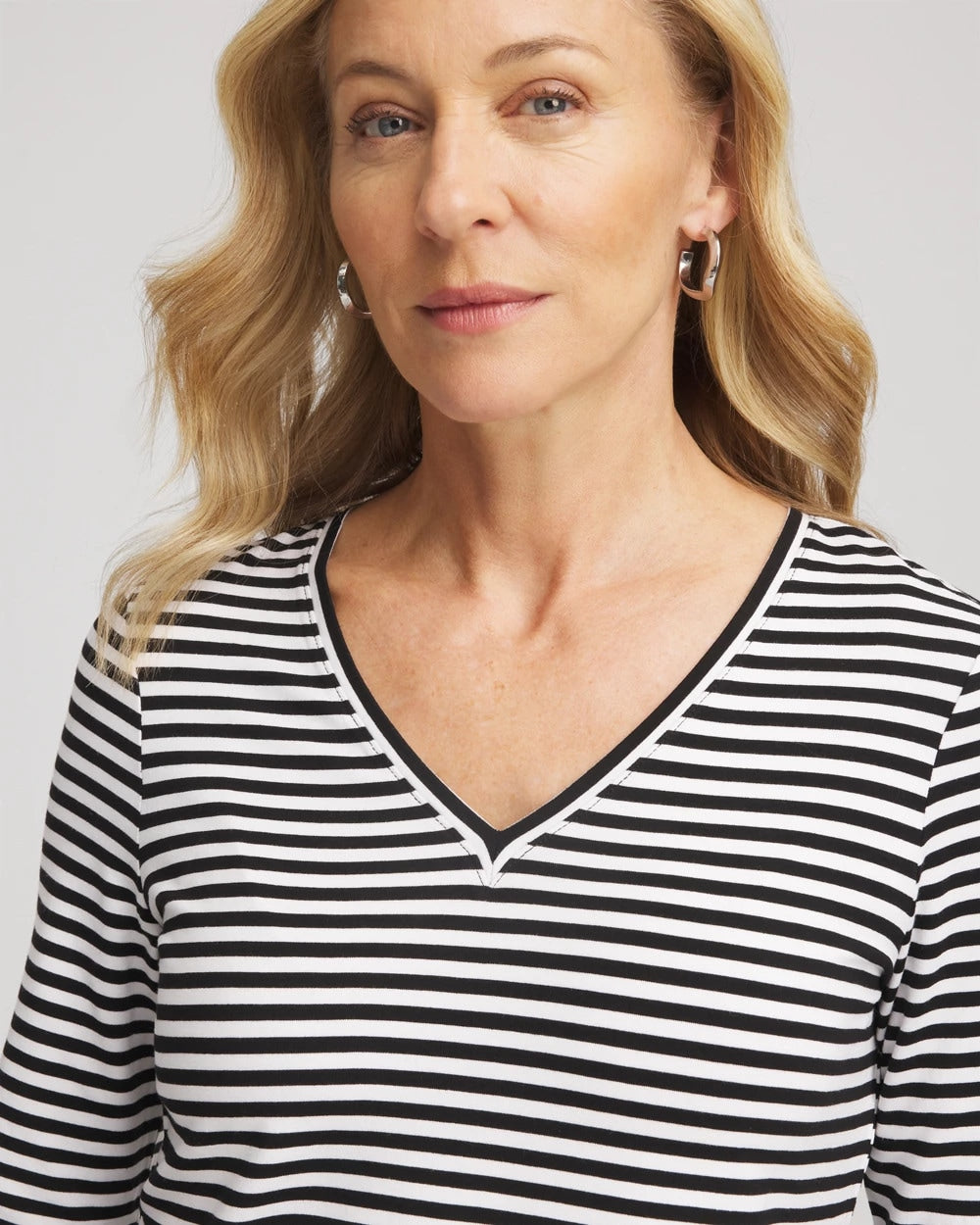Striped V-Neck Layering Tee - Chico's