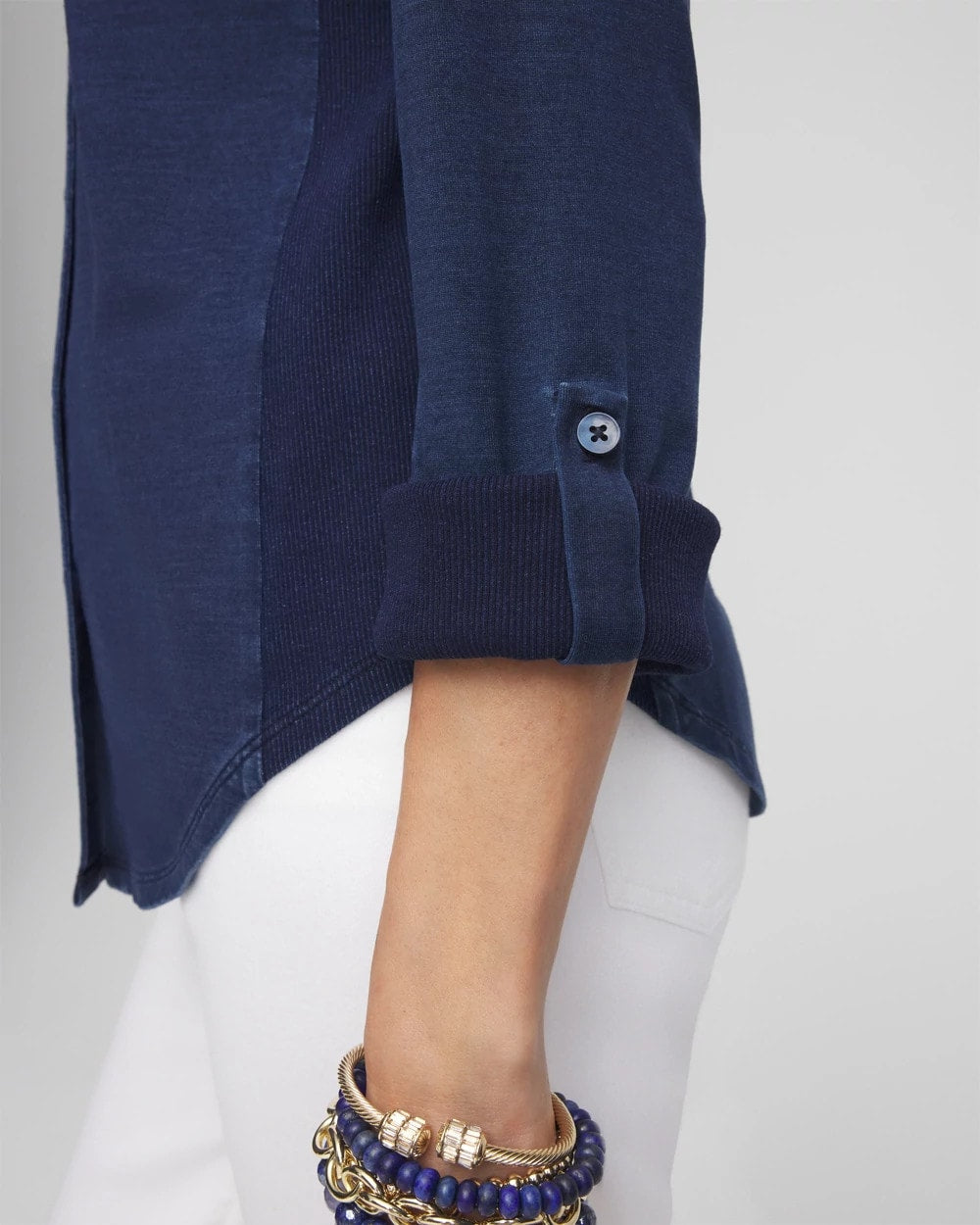 Collared Henley Denim Top - Chico's