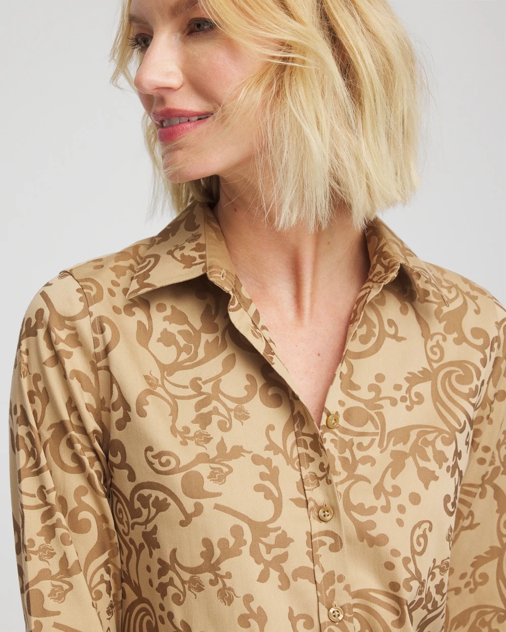 No Iron™ Jacquard Scrolls Shirt - Chico's