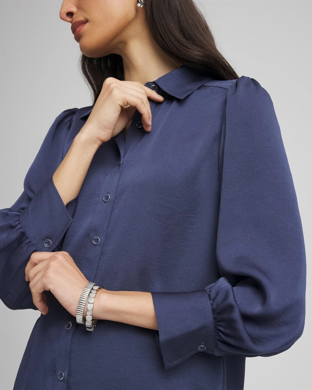 Puff Sleeve Satin Blouse - Chico's