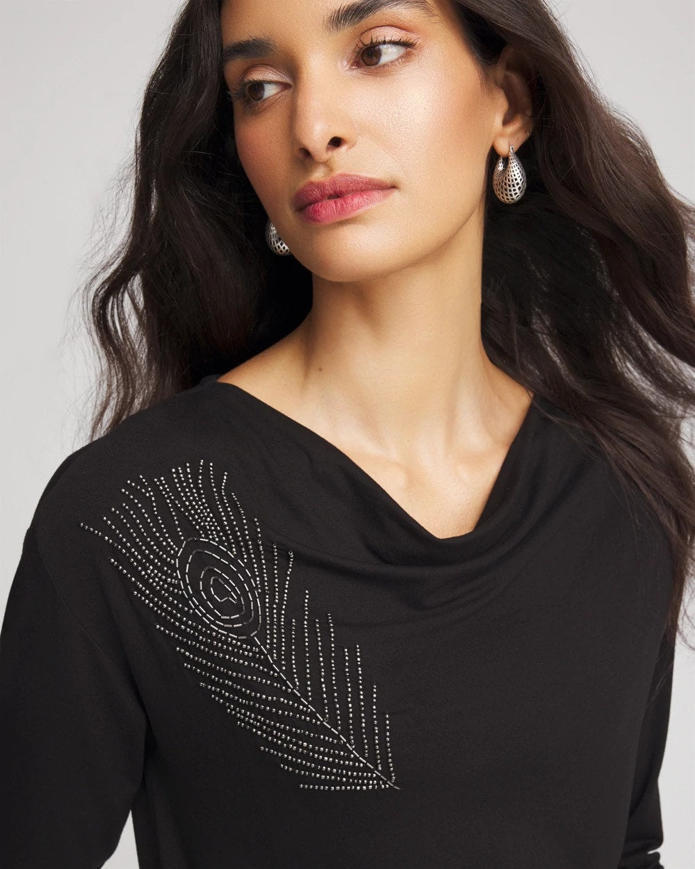 Embellished Cowlneck Dolman Tee - Chico's
