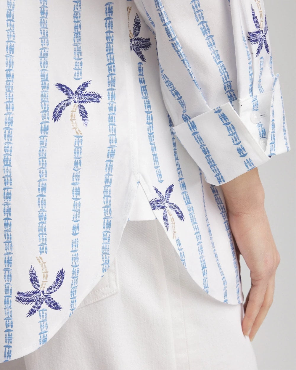 No Iron™ Palm Striped Sateen Shirt - Chico's