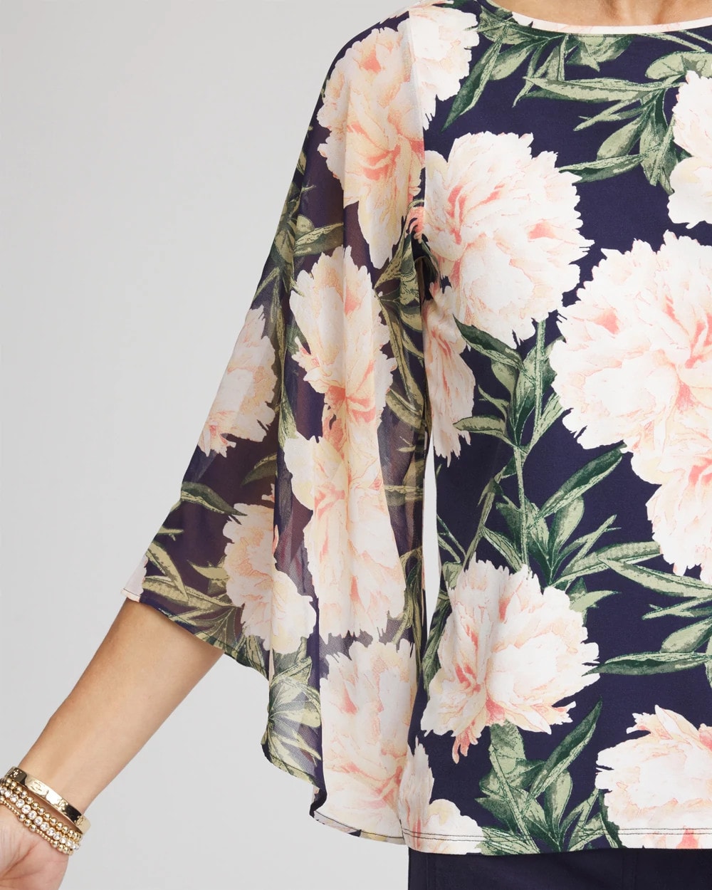 Georgette Angel-Sleeved Top - Chico's