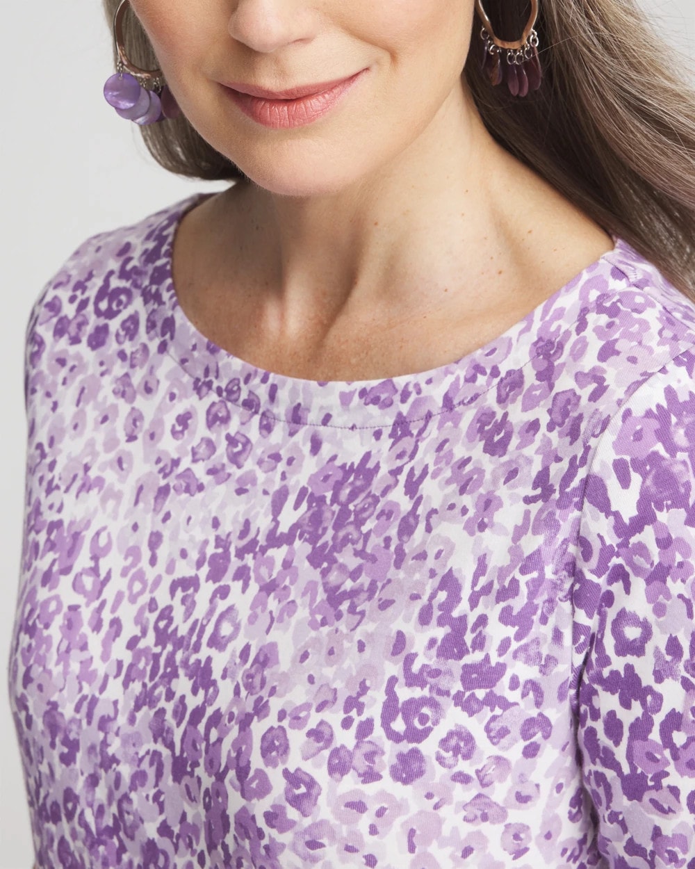 Animal Print Bateau-Neck Pima Tee - Chico's