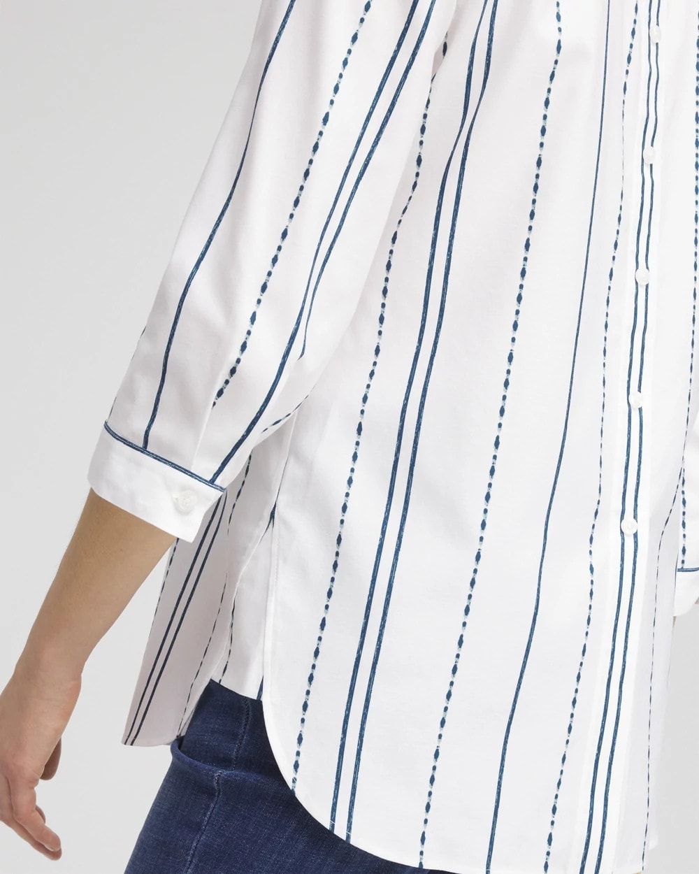 No Iron™ Striped Buttonback Stretch Tunic - Chico's