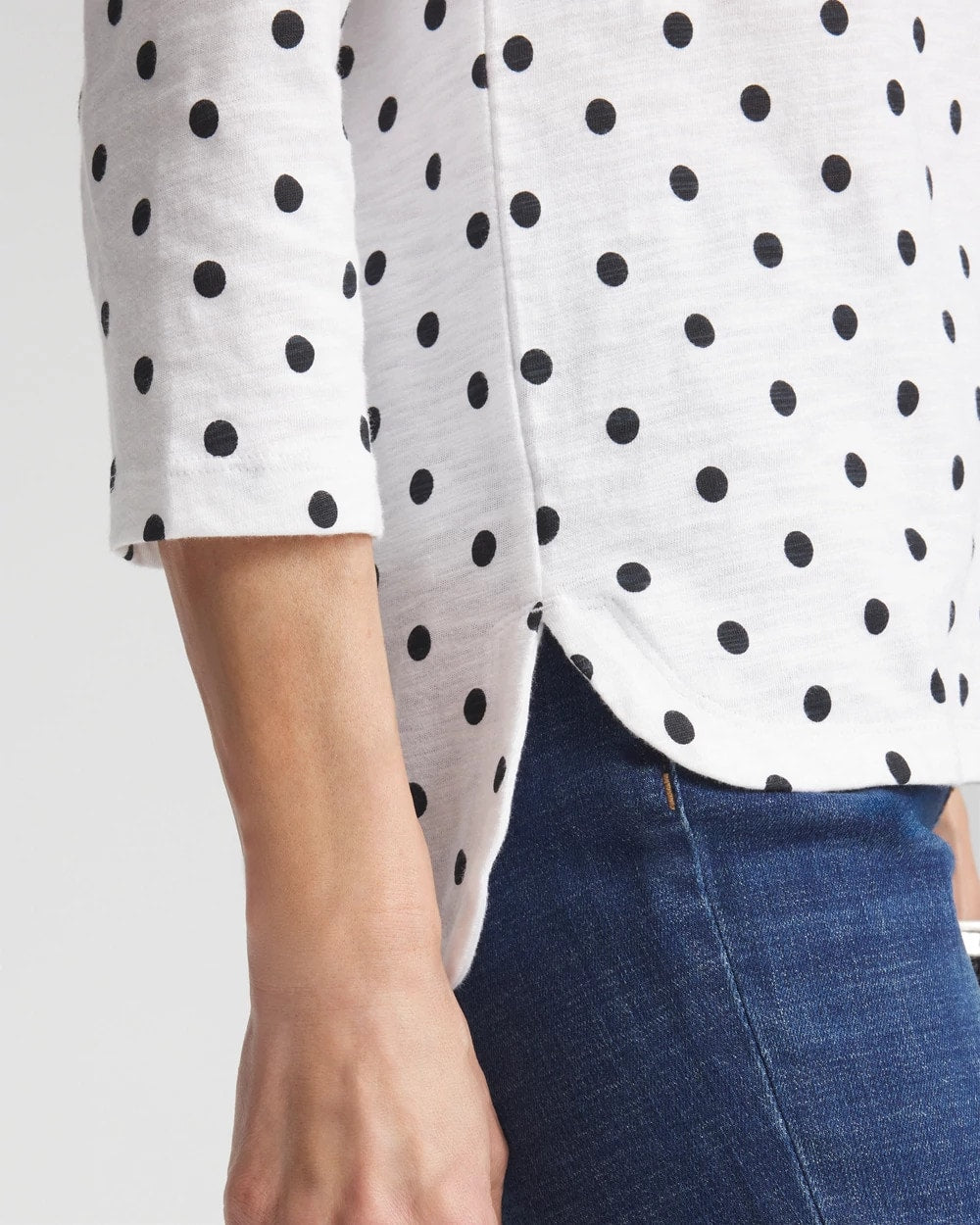 Polka-Dot Slub Scoop-Neck Tee - Chico's