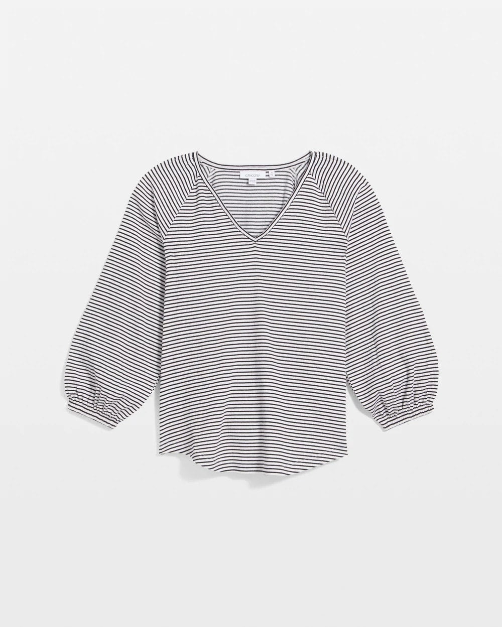 Striped Crinkled Raglan Top - Chico's