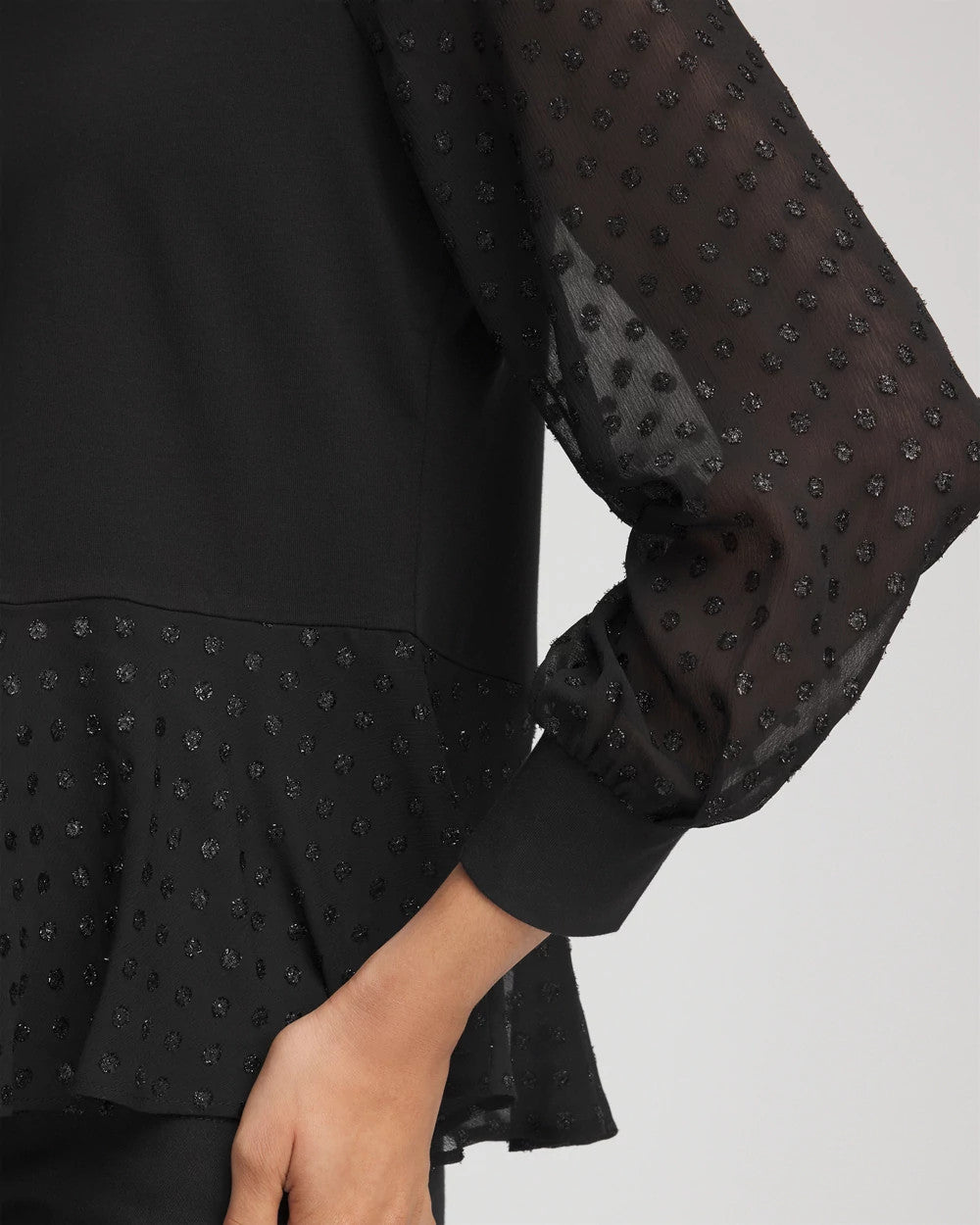 Clip-Dot Peplum Top - Chico's