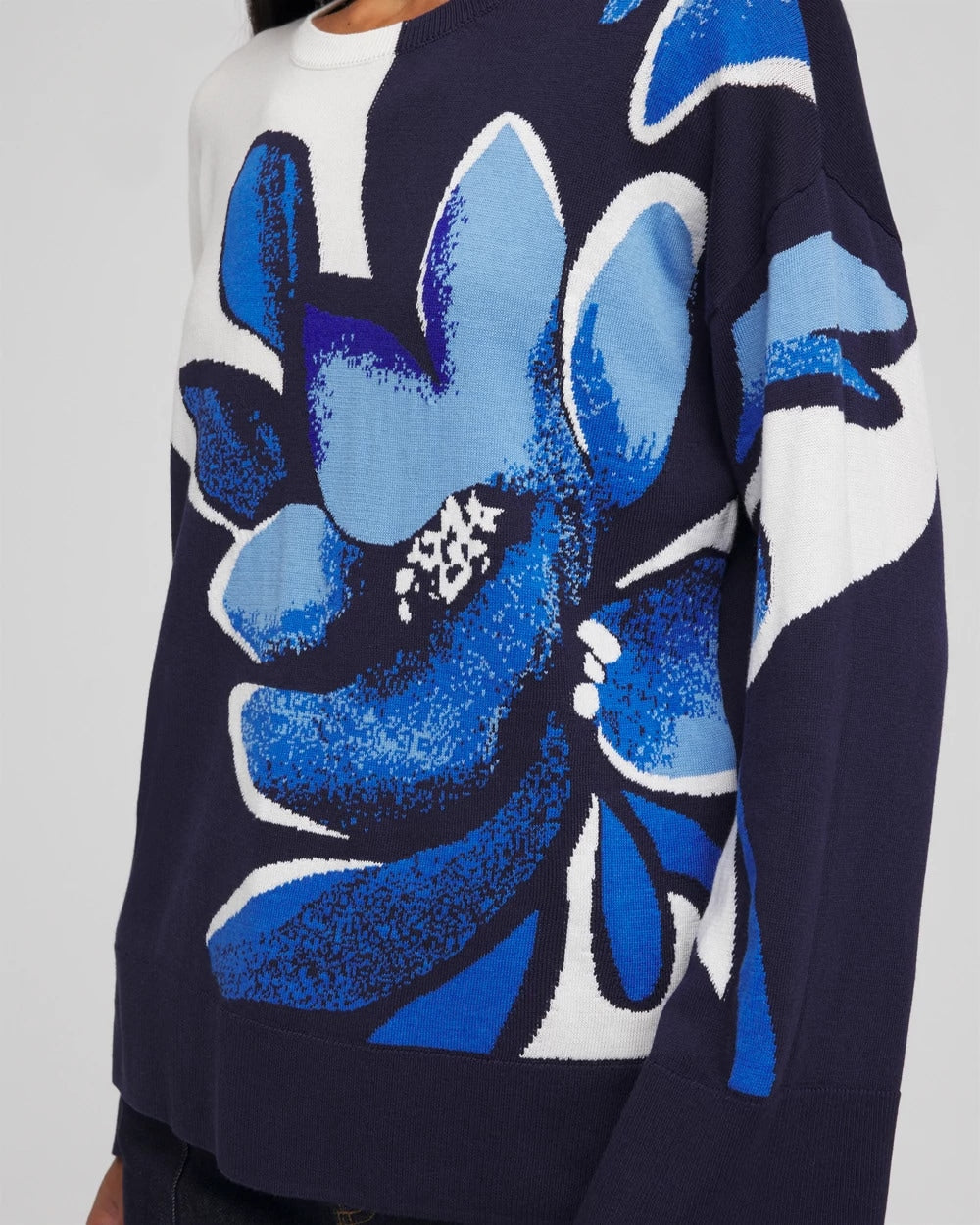 Floral Intarsia Crewneck Pullover - Chico's