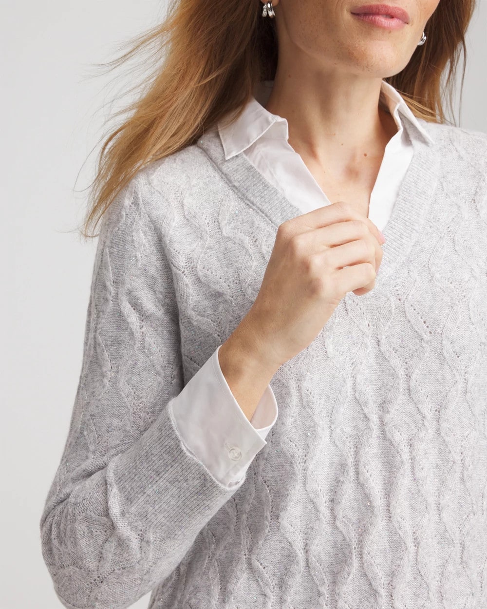Classic Built-In Shirt Knit Sweater - Chico's