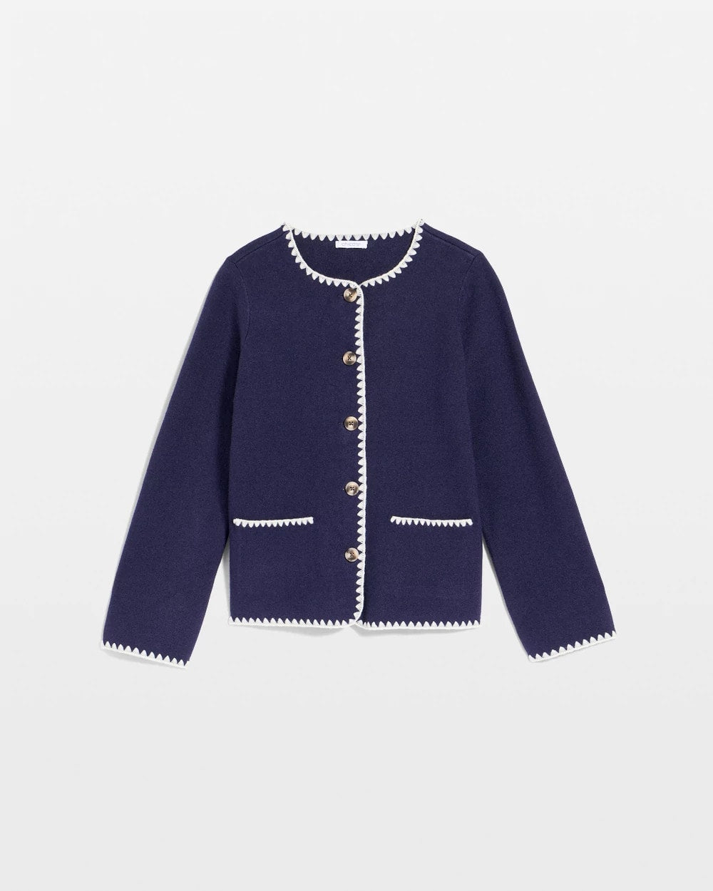 Blanket Stitch Crewneck Cardigan - Chico's