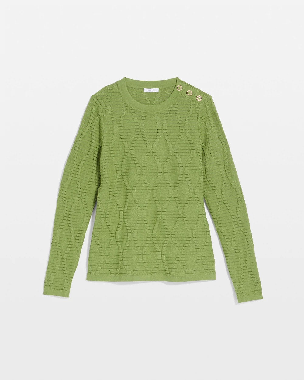 Button Shoulder Crewneck Pullover - Chico's