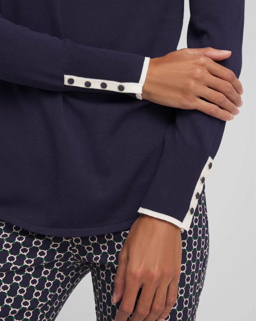 Ella Tipped V-Neck Pullover Sweater - Chico's