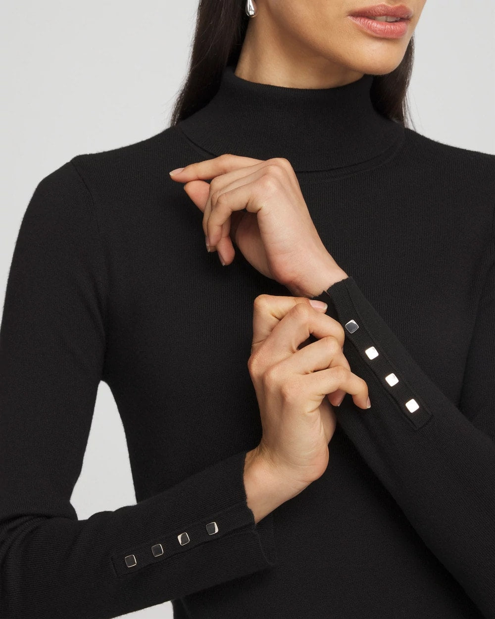 Ella Button Cuff Turtleneck Sweater - Chico's