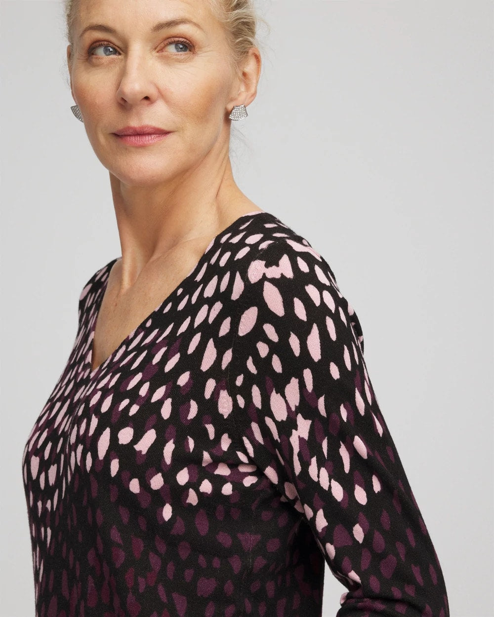 Ella Printed V-Neck Sweater - Chico's