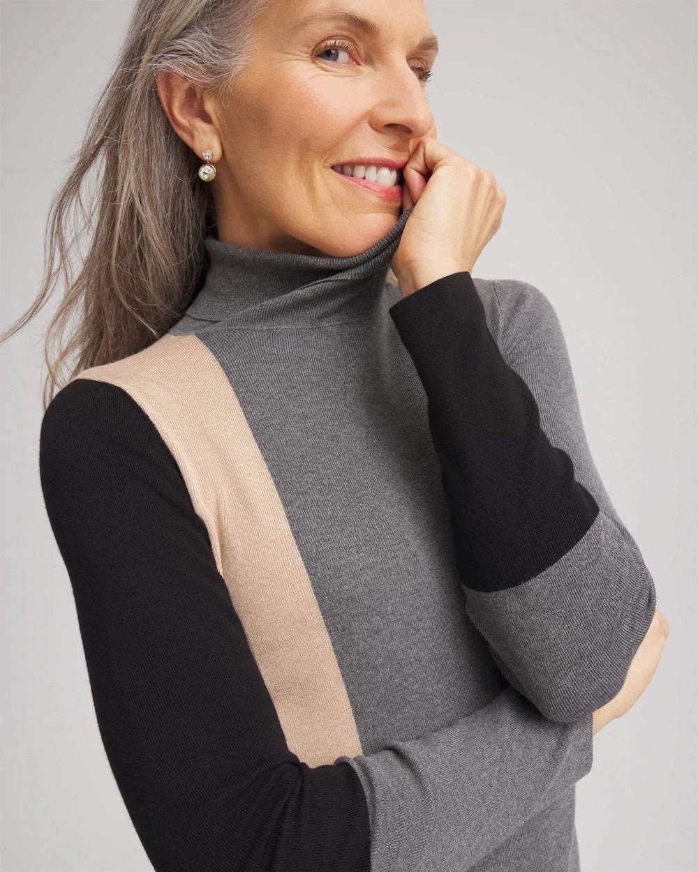 Ella Colorblock Intarsia Turtleneck Sweater - Chico's