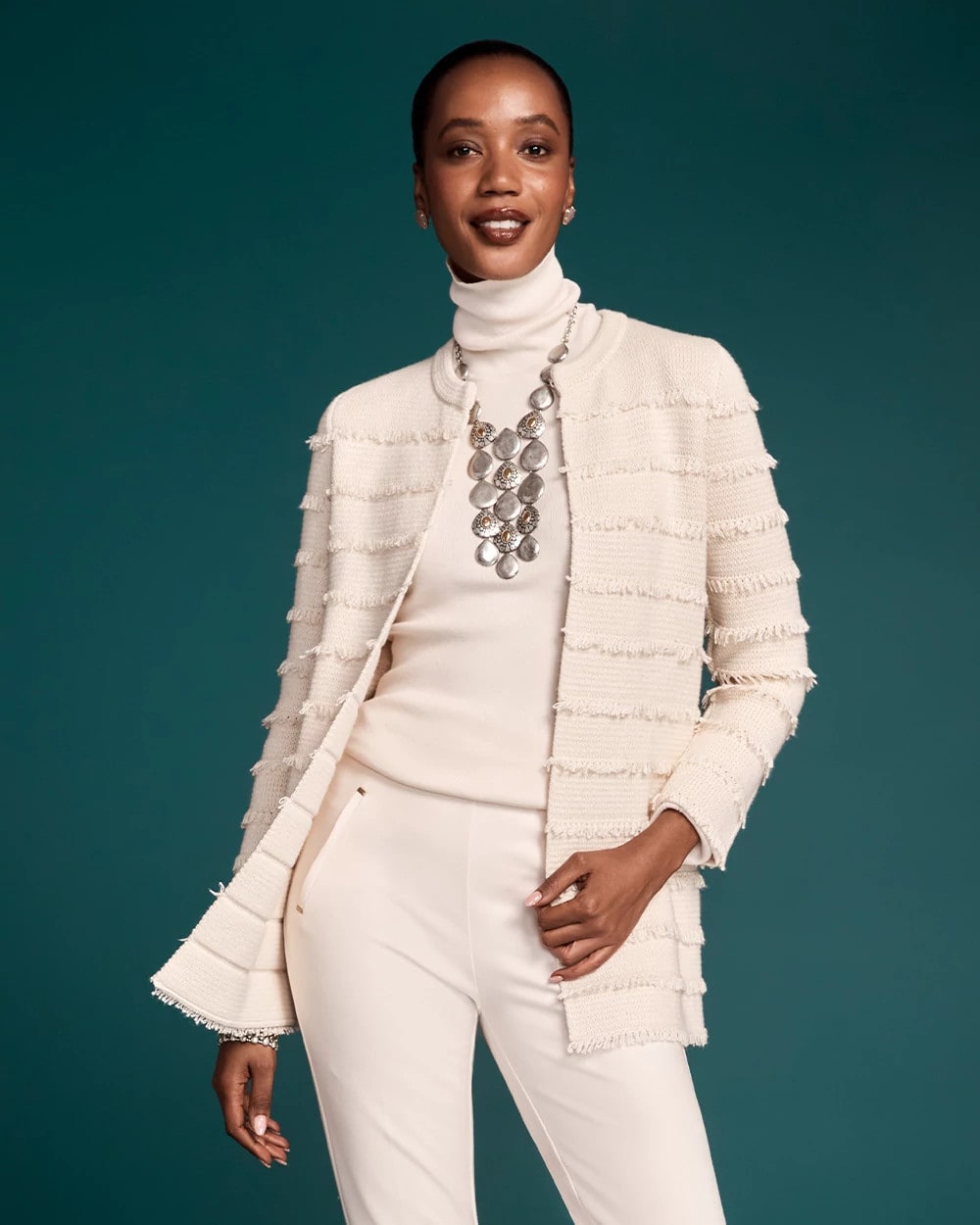 Fringe Ottoman Knit Cardigan - Chico's
