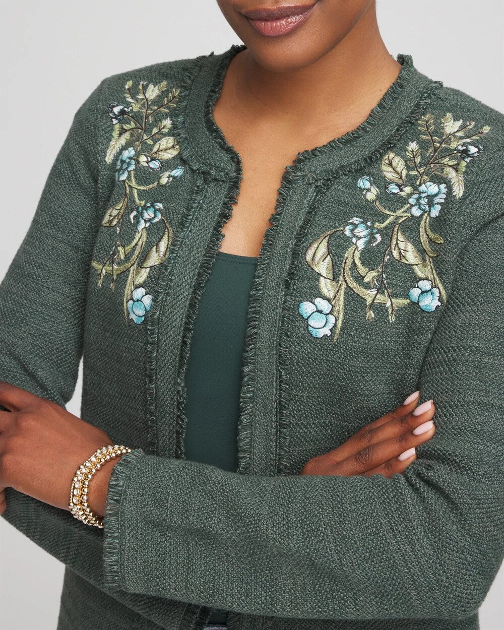 Embroidered Cotton-Blend Jacket - Chico's