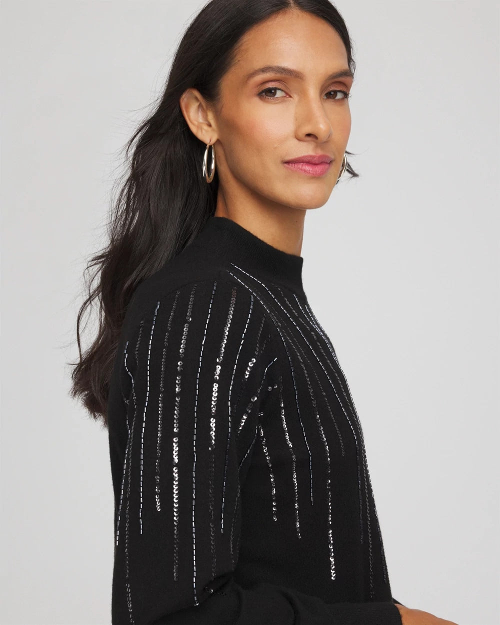 Embellished Mockneck Sweater - Chico's