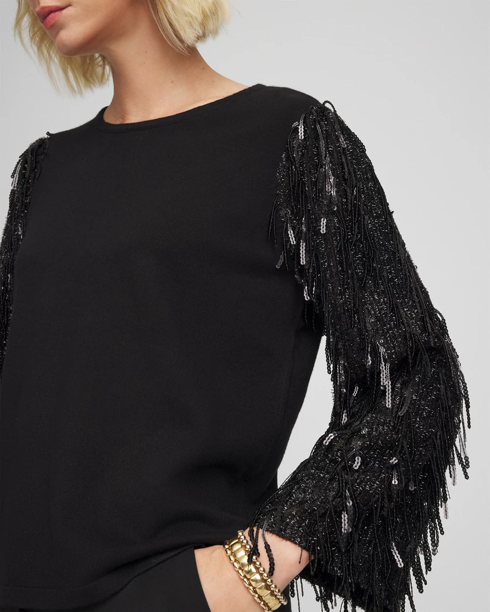 Fringe Sequins Pullover Sweater - Chico's