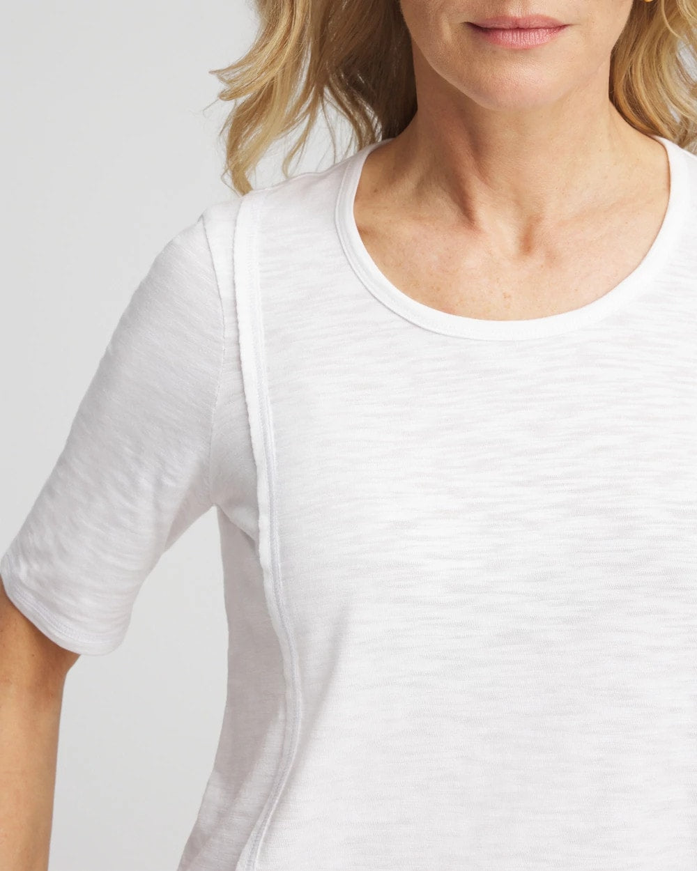 Slub Paneled Elbow Tee - Chico's
