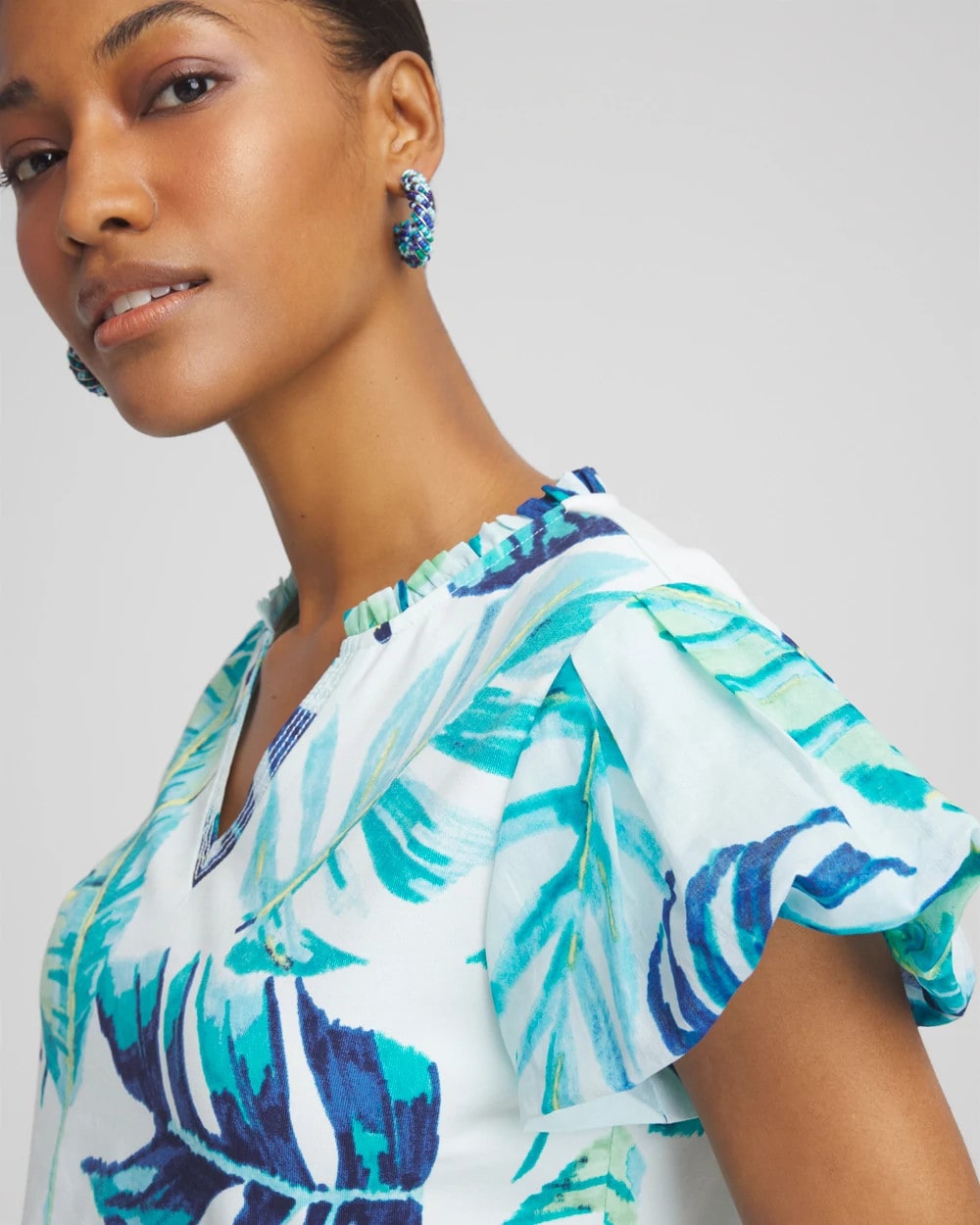 Notch Neck Cap Sleeve Tee - Chico's