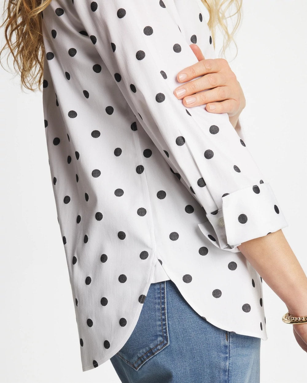 No Iron™ Stretch Perfect Dots Shirt - Chico's