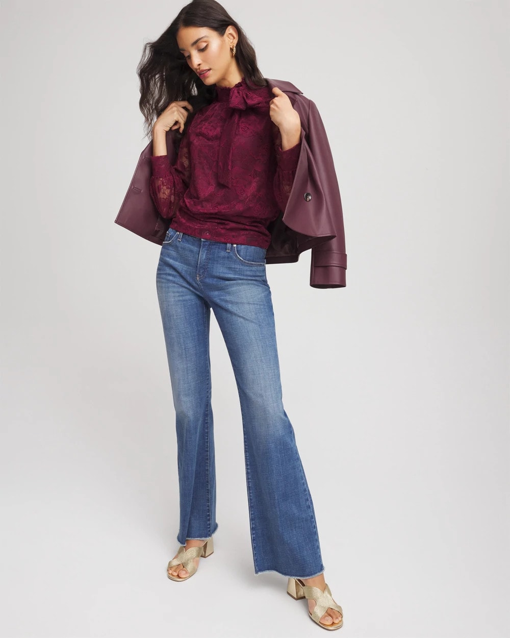 Tie-Neck Banded-Bottom Top - Chico's