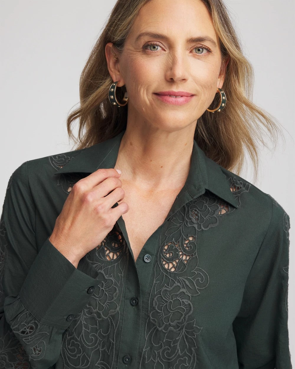 Lace Cotton Voile Shirt - Chico's