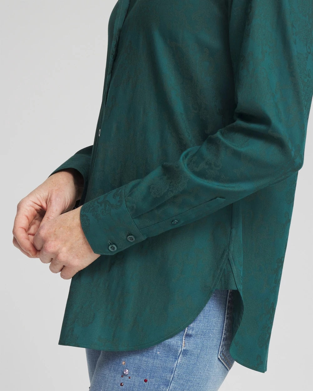 No Iron™ Green Jacquard Shirt - Chico's