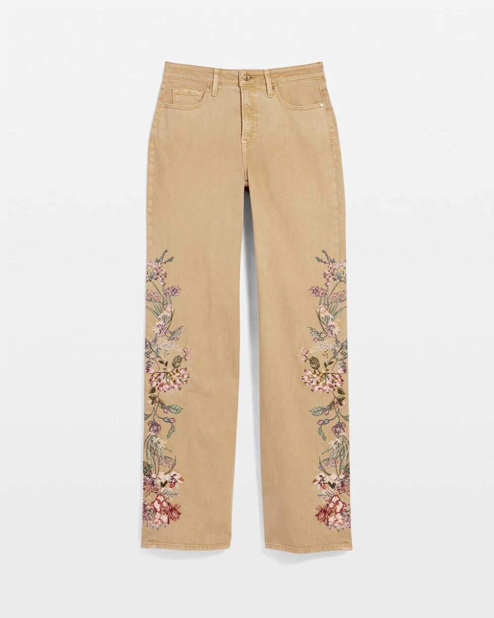 Embroidered High-Rise Wide-Leg Jeans - Chico's