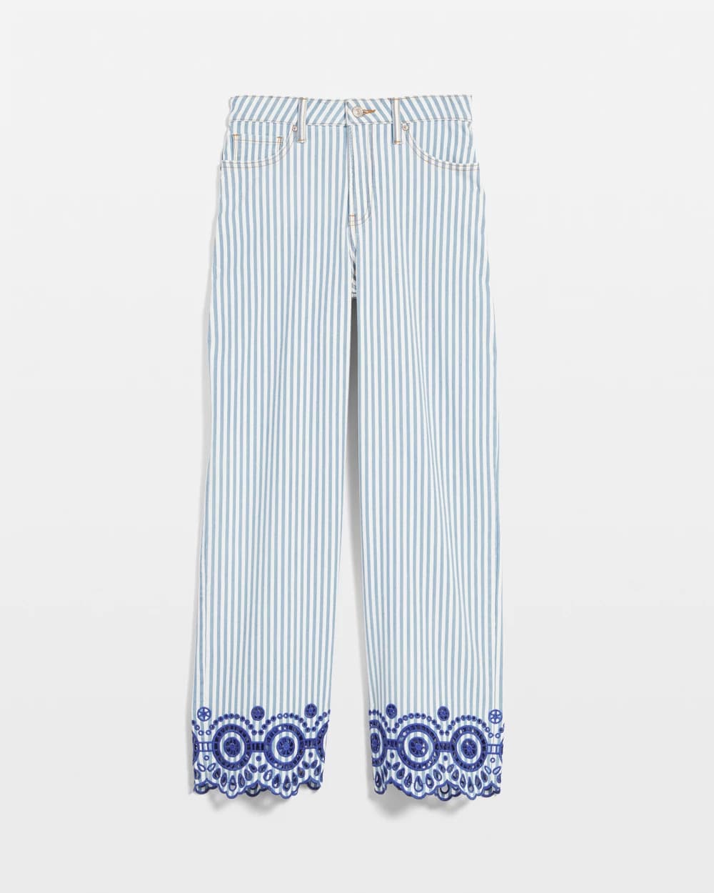 Eyelet High-Rise Wide Cropped Jeans - Chico's