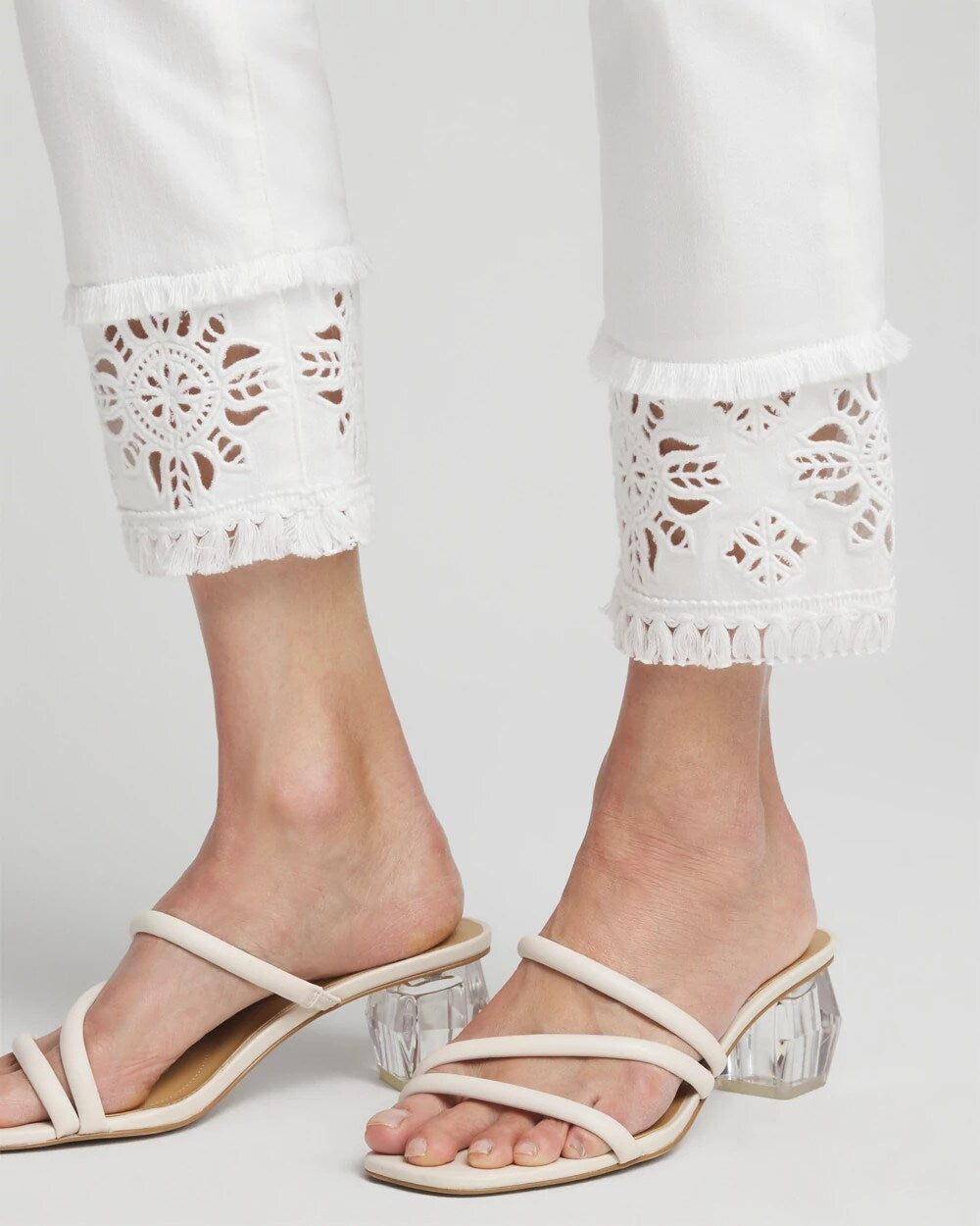 No Stain Embellished Pull-on Cropped Jeans - Chico's