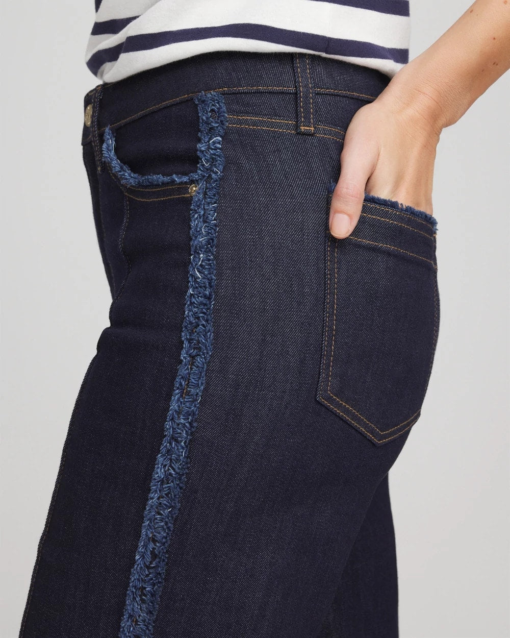 Petite Frayed High-Rise Wide-Leg Jeans - Chico's