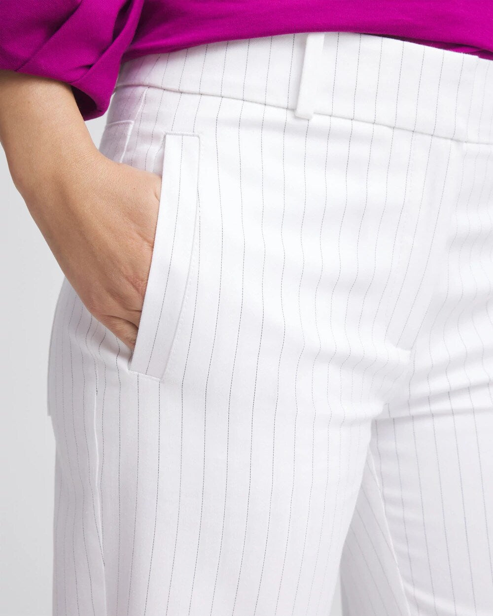 Striped Straight-Leg Cropped Pants - Chico's