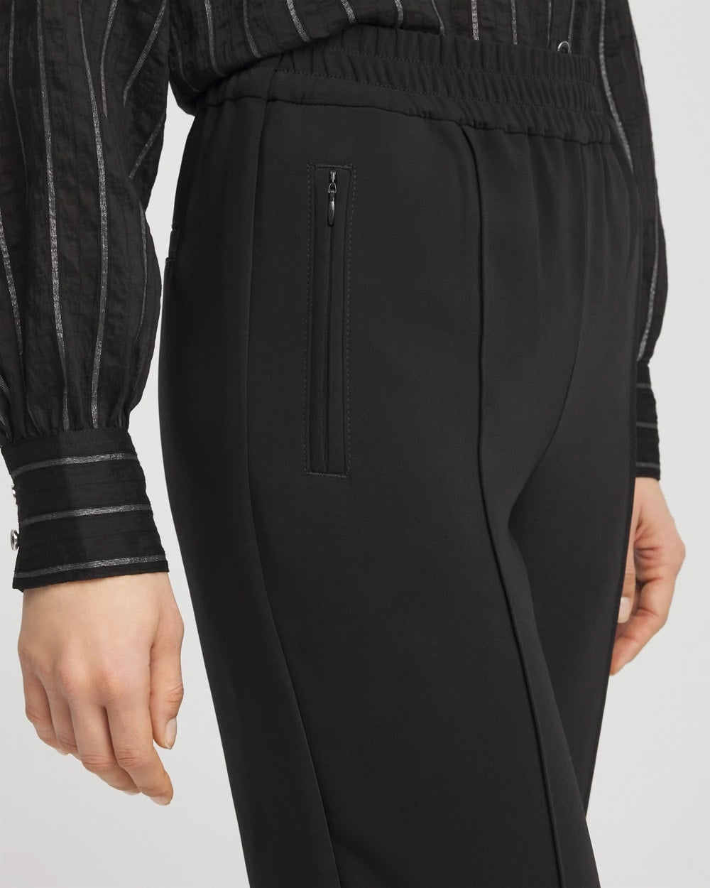 Crepe Side-Zip Tapered Ankle Pants - Chico's