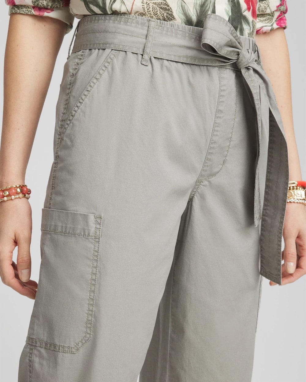 Poplin Pull-On Tapered-Leg Cropped Pants - Chico's