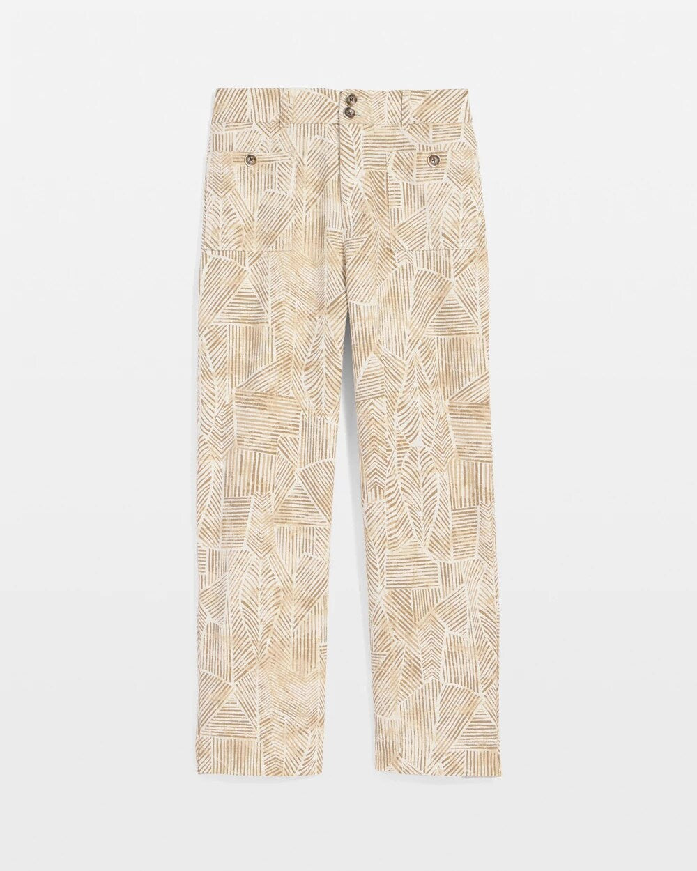 Printed Cropped Straight-Leg Pants - Chico's