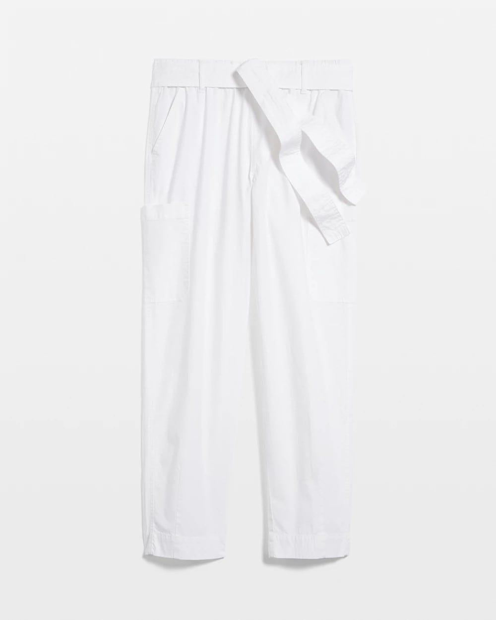 Poplin Pull-On Tapered-Leg Cropped Pants - Chico's