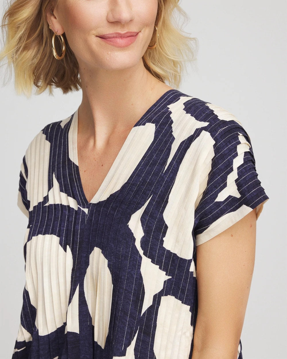 Printed Silk-Twill Popover Midi Dress - Chico's