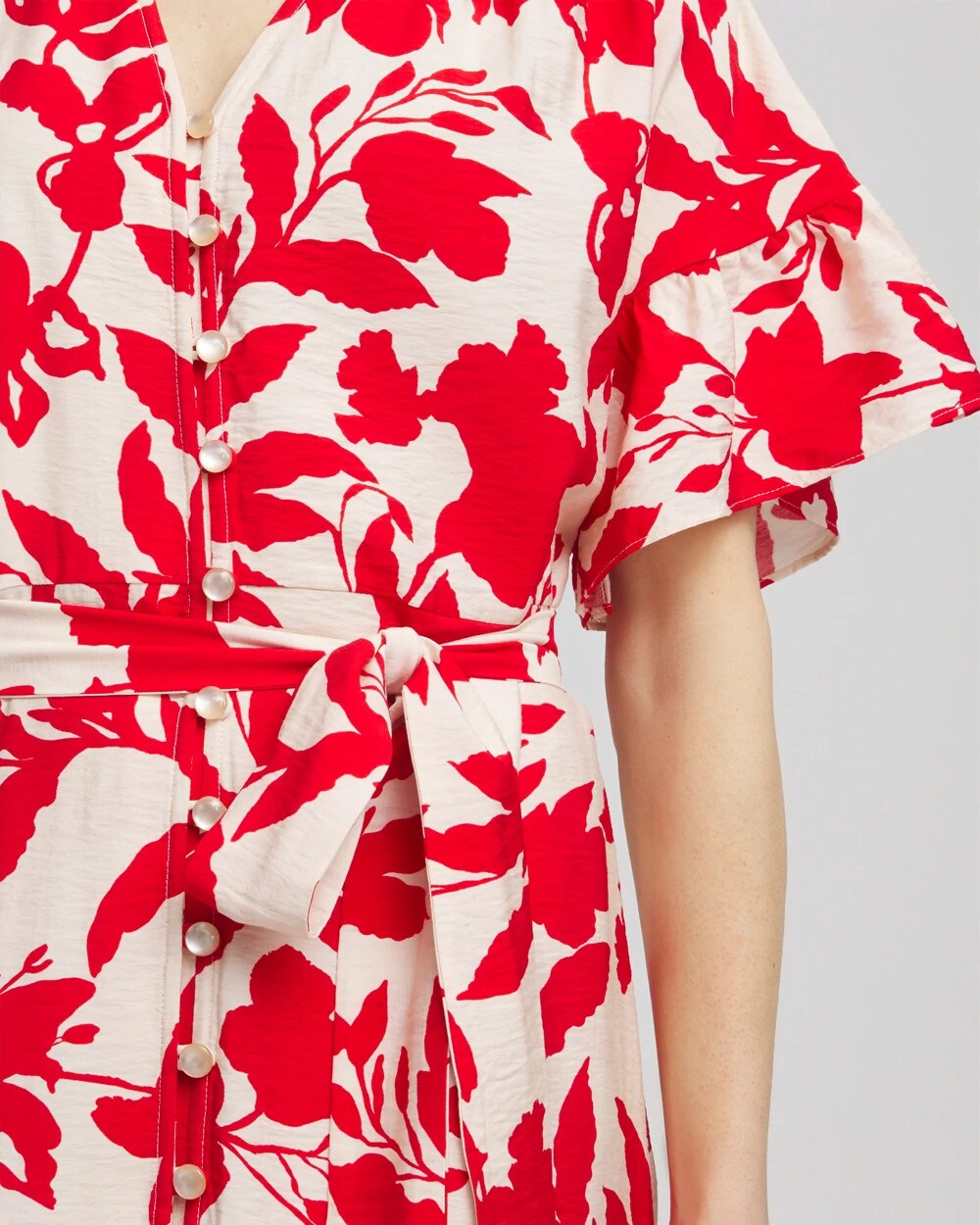 Floral Ruffle-Sleeved Midi Dress - Chico's