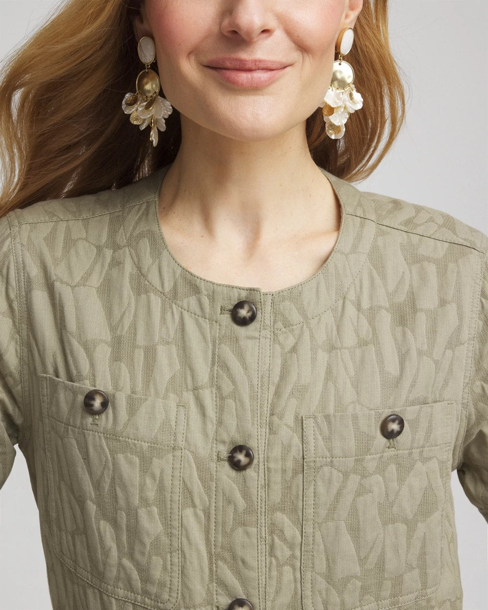 Jacquard Gauze Belted Field Jacket - Chico's