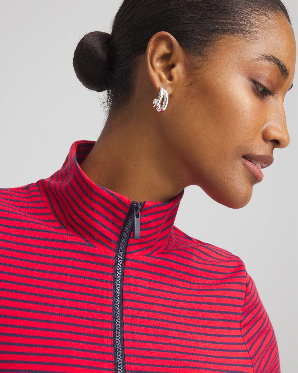 Zenergy® UPF Knit Stripe Half-Zip Dress - Chico's
