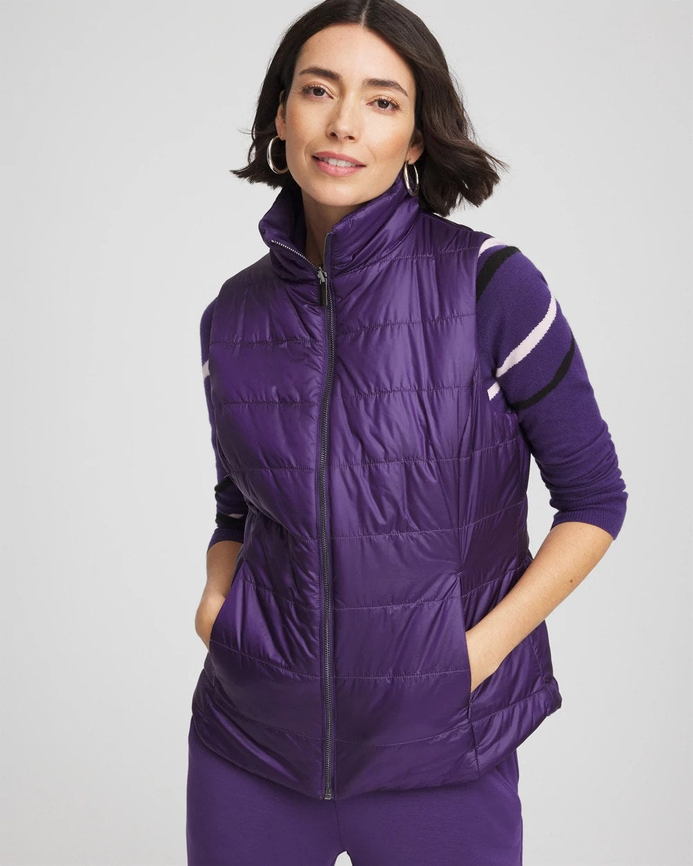 Zenergy® Reversible Velvet Puffer Vest - Chico's