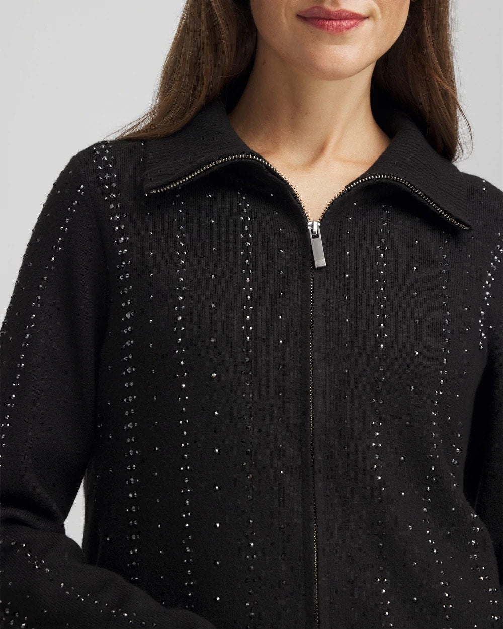 Zenergy® Luxe Diamante Zip Cardigan - Chico's