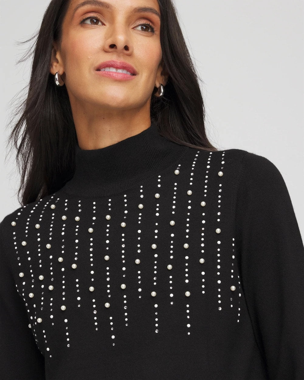 Ella Embellished Mockneck Sweater - Chico's