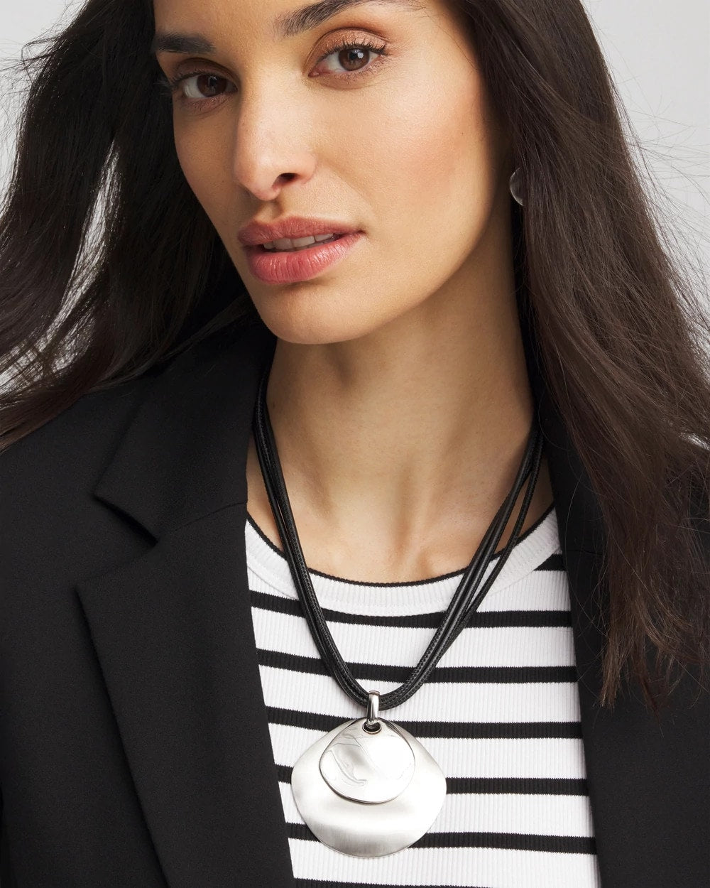 Silver Pendant On Cord - Chico's